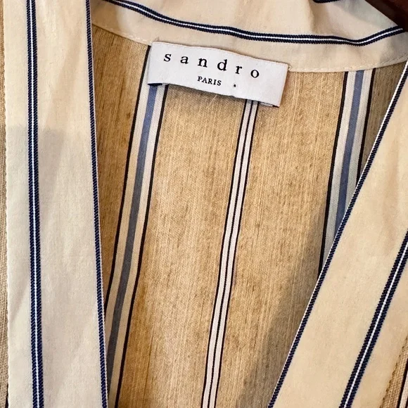 Sandro Long Sleeveless Asymmetric dress w stripes. EU-34 (US-S or size 2) - Picture 12 of 16